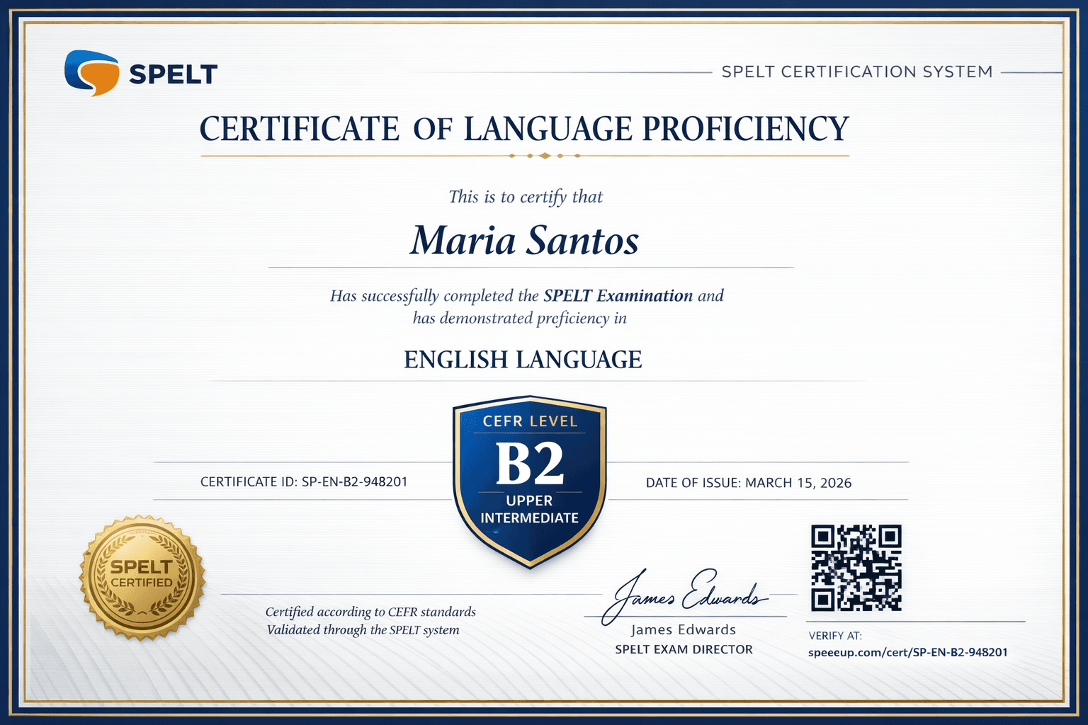 Certificado Oficial de Proficiência SPELT